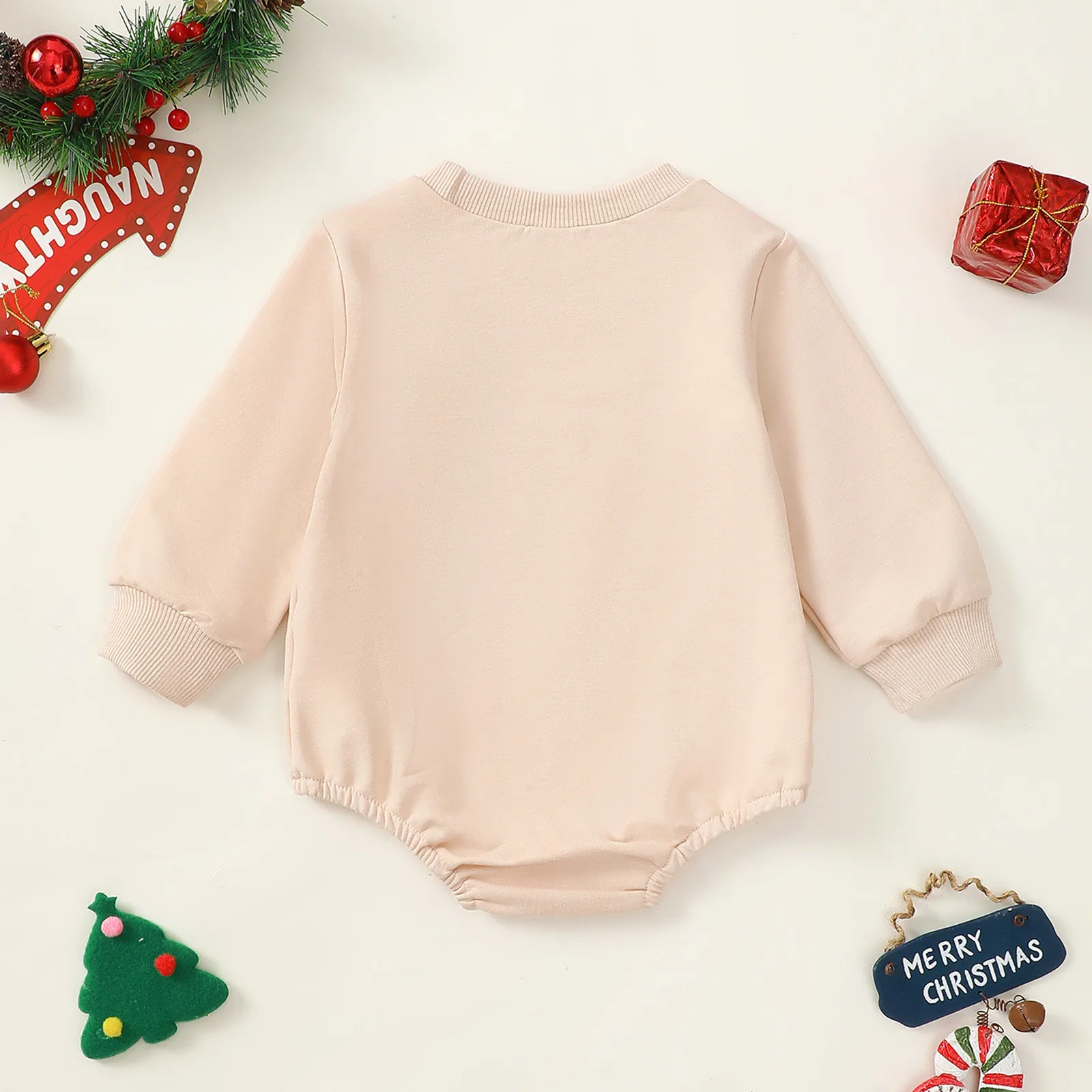 Infant Boy And Girls Long Sleeve Christmas Tree Printing Pullover Romper Newborn Sweatshirt Toddler Girl Turtleneck Bodysuit