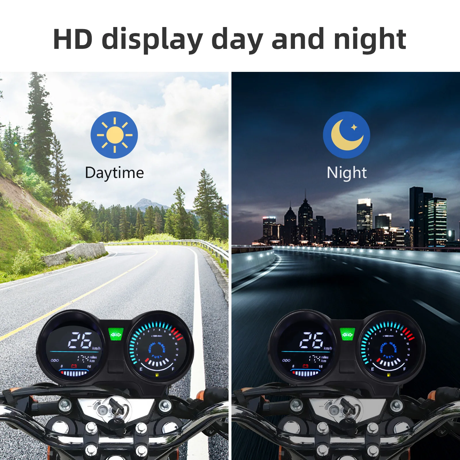 For Brazil CG/Titan 150 2010 2012 LED LCD Digital Dashboard 15000rpm Motorcycle Instrument Tachometer Speedometer Odometer