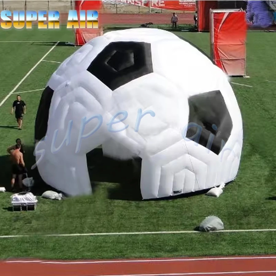 屋外パーティー用の1つのドアが付いた大型屋外サッカー風テントインフレータブルドームテント