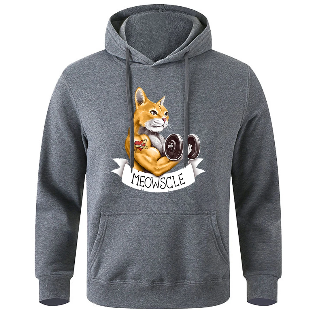 

Meowscle Workout Cartoonsprinting Male Hooded Shirt Fitness Street Hoodies Breathable Soft Sweatshirts Novelty Original Hoody