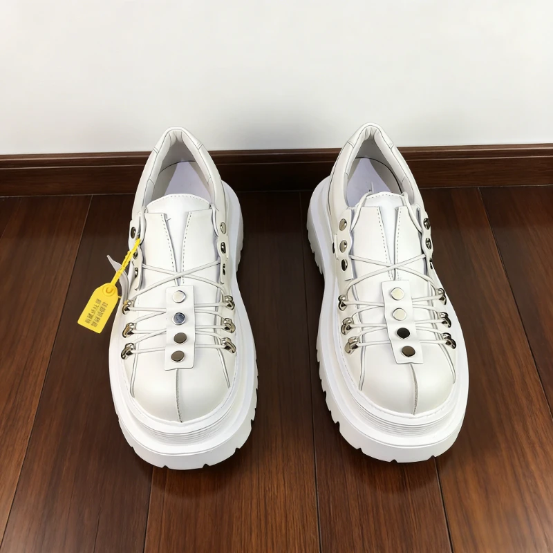 Casual Men Shoes Luxury Brand High Quality Men Chunky Sneakers Fashion Breathable Thick Soled Male Trend Oxford Leather Shoes