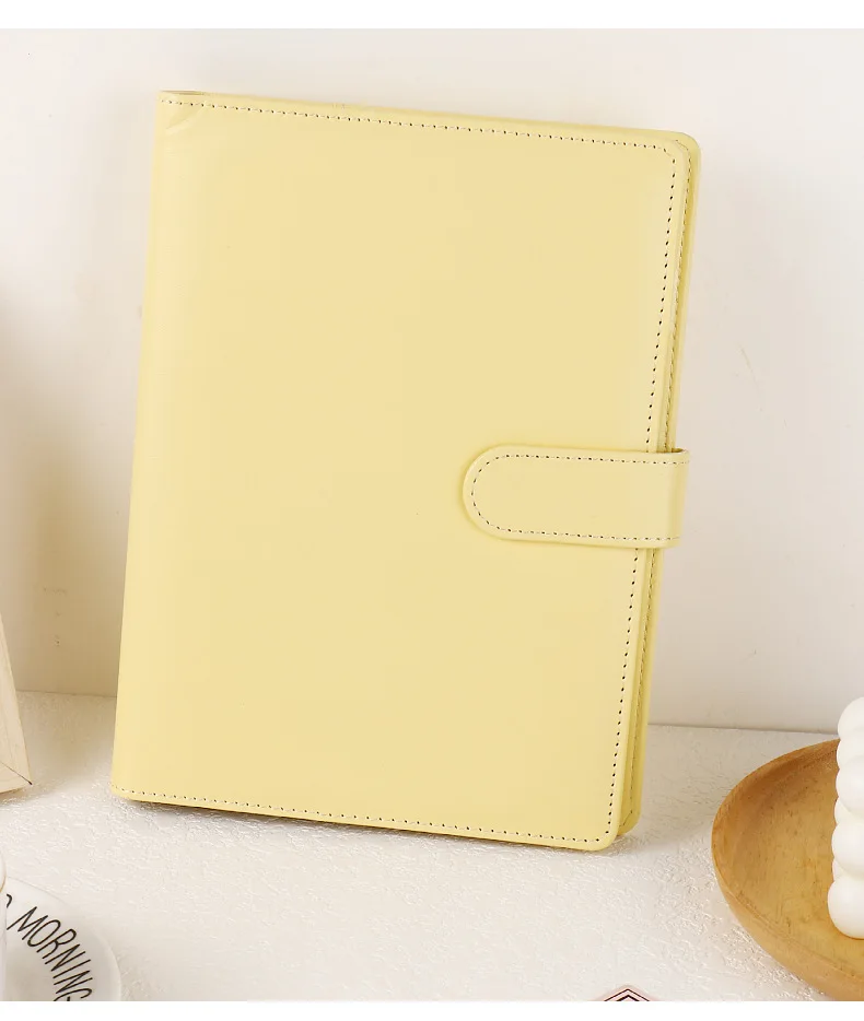 A6 Macaroon Fresh Color PU Leather DIY Binder Photocards Collect Book Diary Agenda Planner DIY Cover Album Stationery