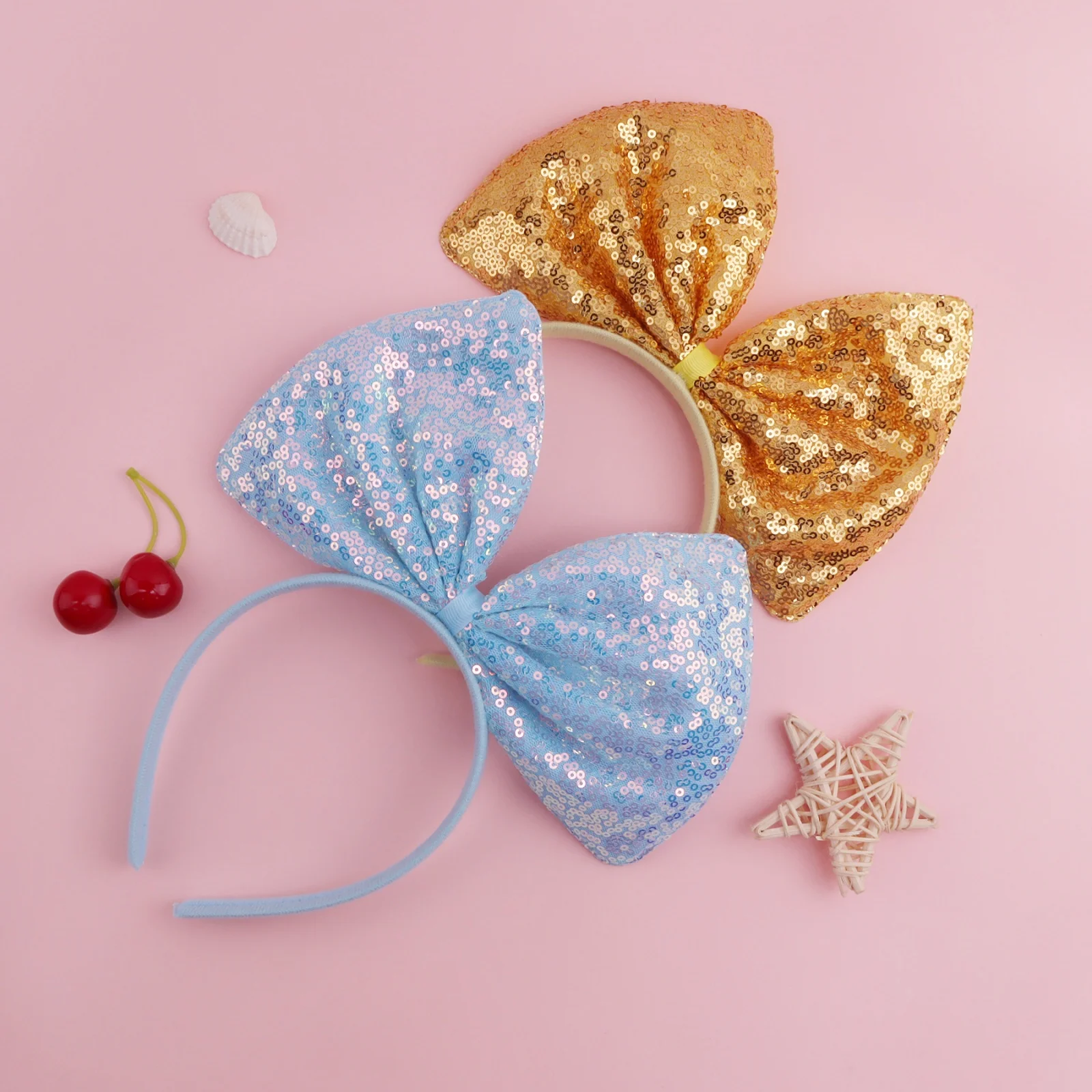 1 Stück Pferdeschleifen-Stirnbänder-Set, 6 Stück Bunte Glitzernde Haarbänder, Niedliche Kopfaccessoires für Mädchen, Perfekt für Partys & Verkleidungen – Detail 8