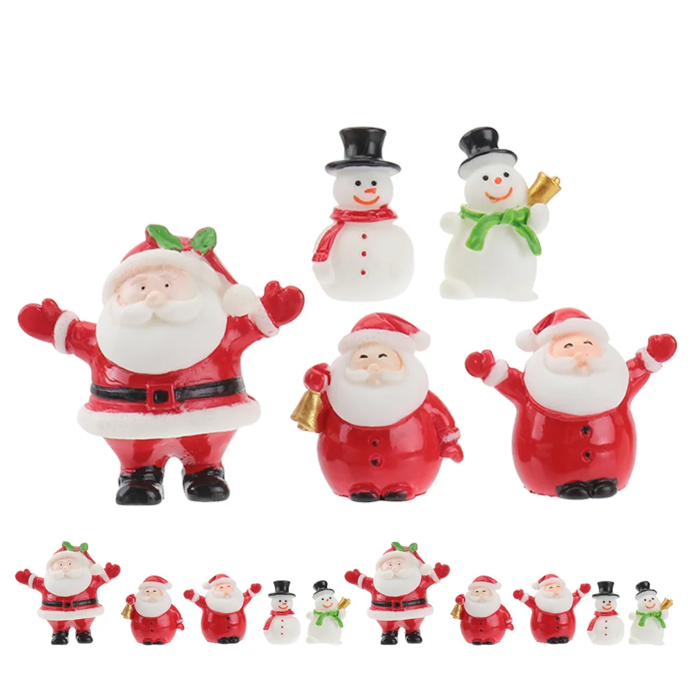 20 stuks kerstdecor mini hars beeldjes sneeuwpop tuinaccessoires miniatuur