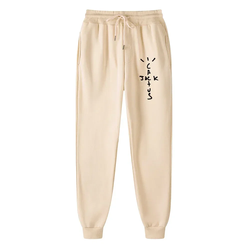 New Hot-selling Fleece Trousers Jack Cactus Letter Printing Men Ladies Men\'s Jogging Pants Hip-hop Street Pants