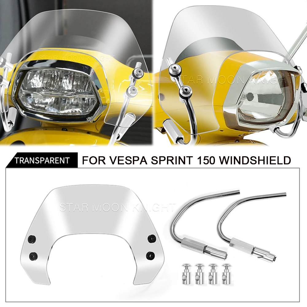 

For Piaggio Vespa Sprint 150 2013- 2020 2021 2022 Motorcycle Windscreen Windshield Motorbikes Deflector Protector