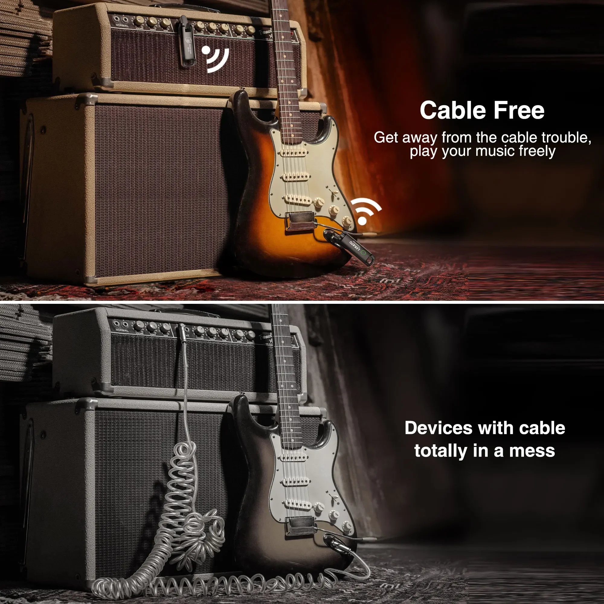 

Беспроводная система Lekato Ws-70 UHF, 70-канальный перезаряжаемый набор для гитары/баса с радиусом действия 100 футов и четким звуком