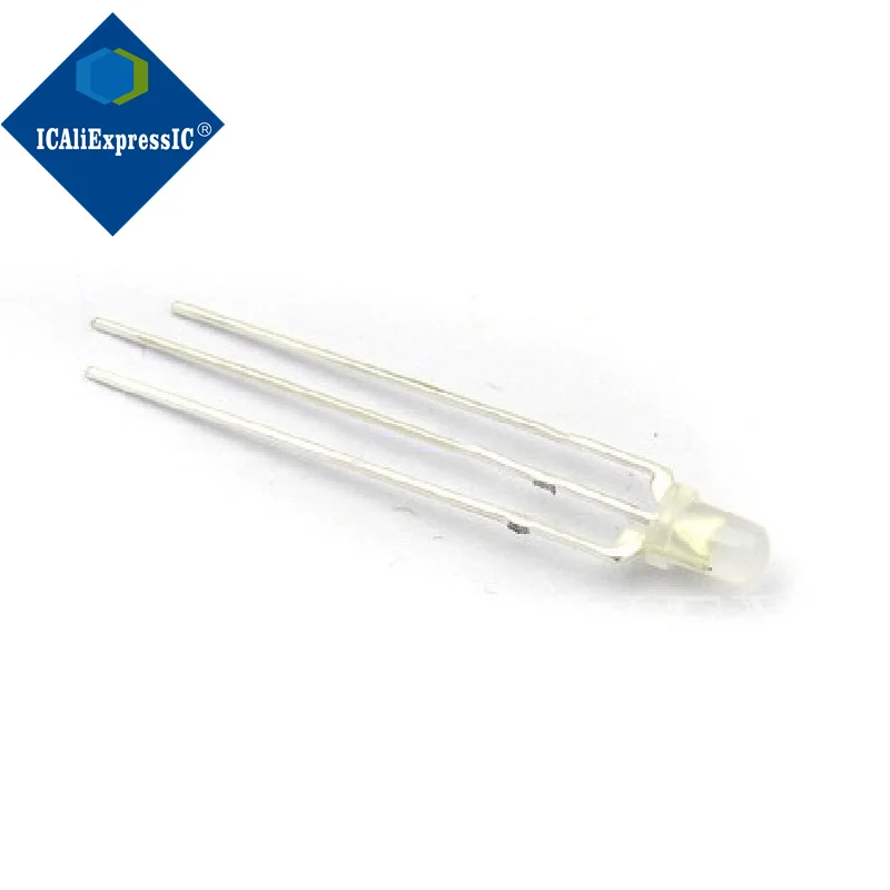 10piece F3 red and green (emerald green) fog-like common anode 3MM light-emitting tube LED light fog-like two-color