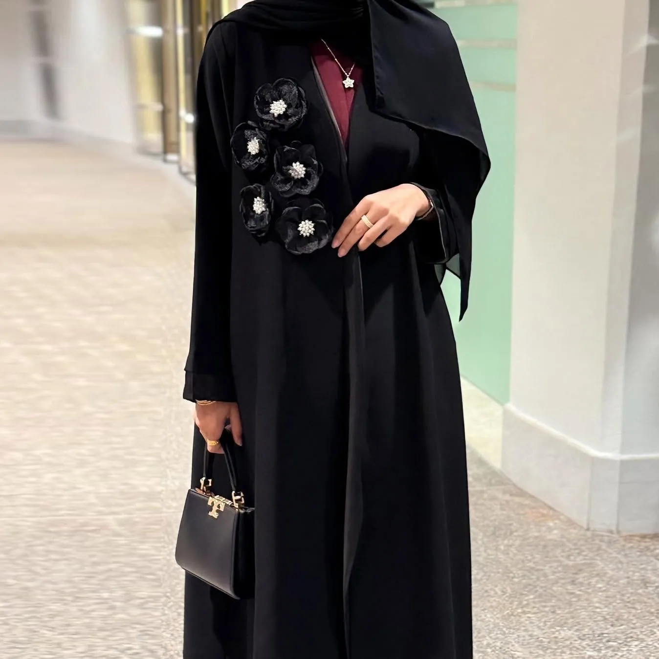 Eid Abayas pour femmes fleur Kimono Cardigan Robe musulmane dubaï ouvert Abaya turquie caftan Kebaya Islam Jalabiya Femme Robe Robe