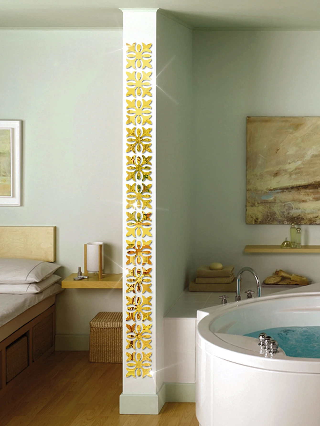 Cozinha acrílico espelho adesivos de parede decoração para casa sala de estar armário arte mural decoração peel & vara papel de parede 10 pçs