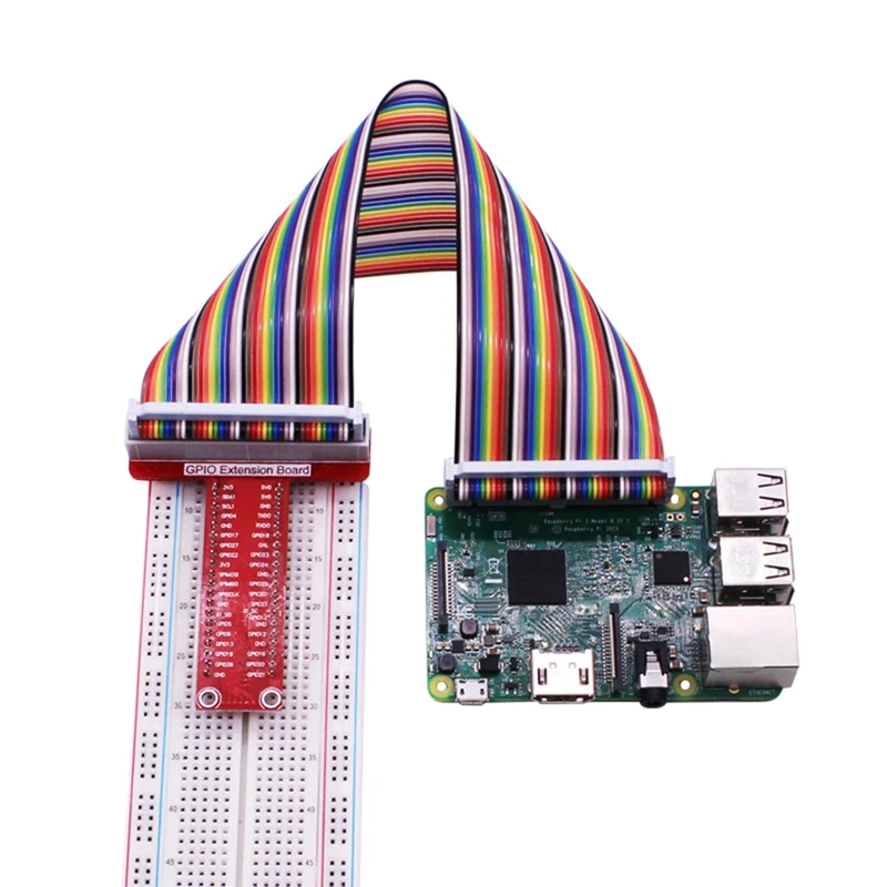 For Raspberry Pi GPIO T-Type Expansion Board+40Pin Color Cable 4B/3B+/ZERO/W