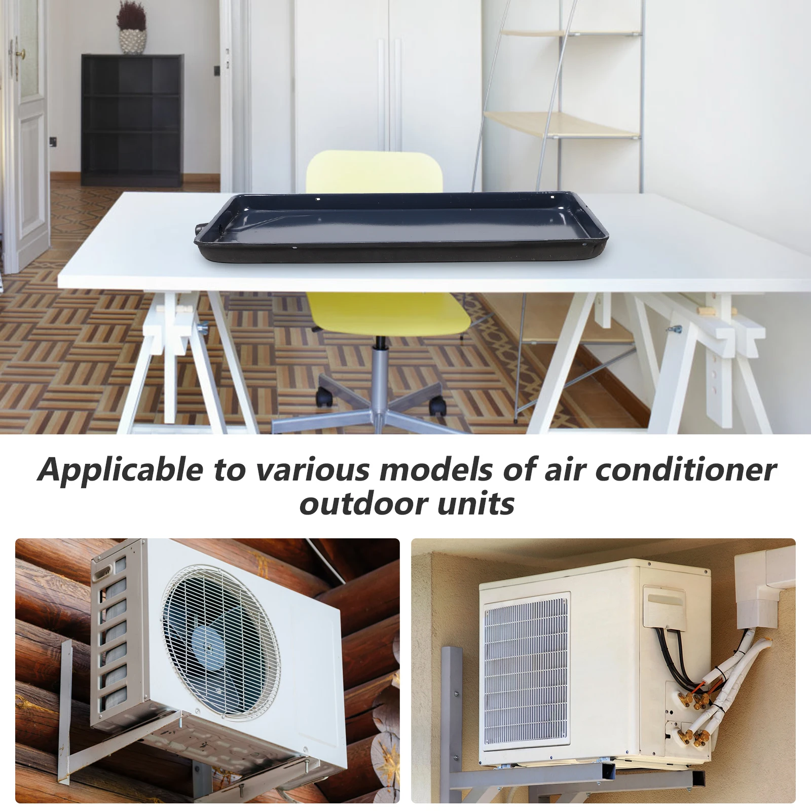 Large 26 Inch Universal Air Conditioner Indoor Unit Water Tray AC Drain Pan Condensate Collection Tray AC Water Tray Accessories