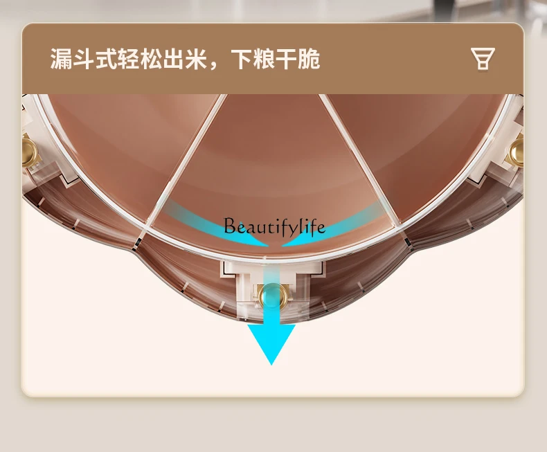 *Wall-mounted grain storage box rotating grid household rice bucket insect-proof and moisture-proof