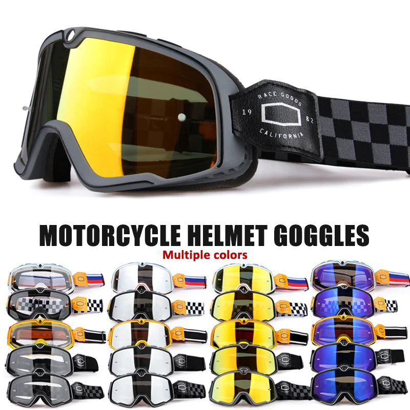 Retro Motorcycle Goggles Ski Glasses Sunglasses ATV Goggles Non-slip Belt AntiUV Cafe Racer Chopper Cycling Racing Free shipping