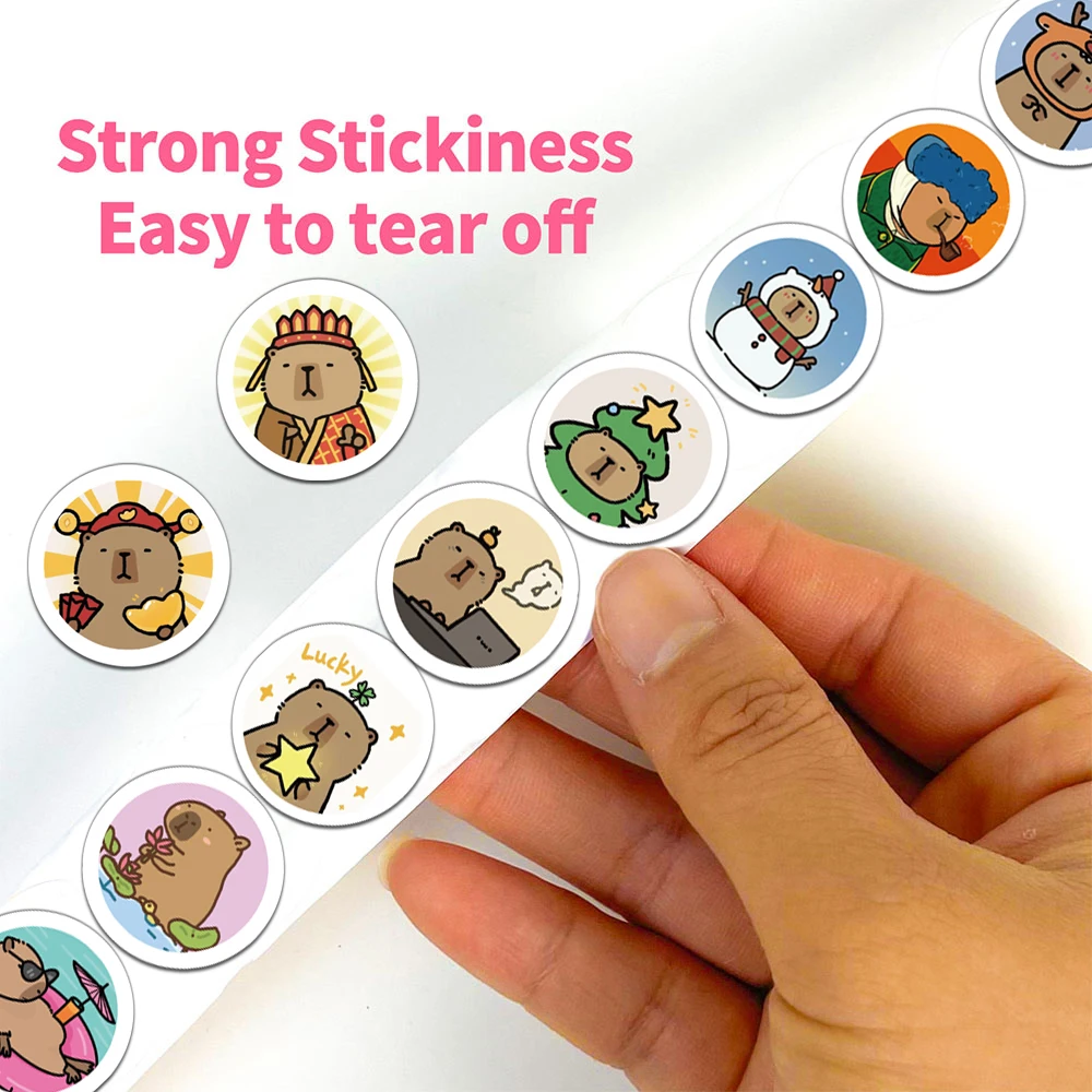 500PCS Kreative Capibala Rolle Aufkleber Telefon Fall Dekoration DIY Skateboard Notebook Wasser Tasse Personalisierte Wasserdichte Aufkleber