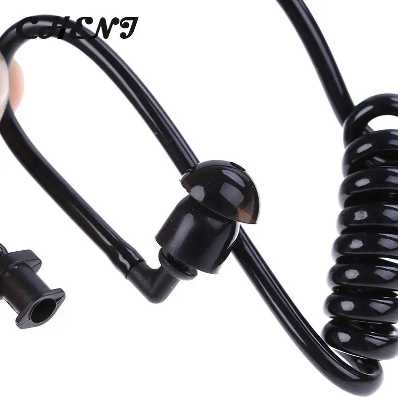 Black Replacement Coil Acoustic Air Tube Earplug For Radio Earpiece Headset