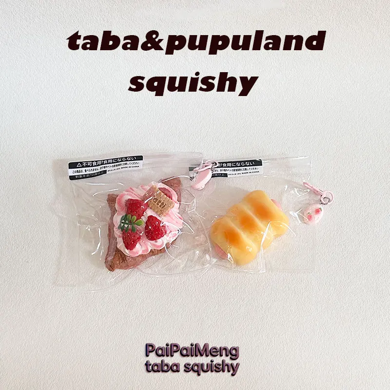 

New 2 in 1 Dessert Set Taba Squishy Handmade Exclusive Food Grade Safe Soft Realistic Slow Rebound Stress Relief Toy Cute Gift