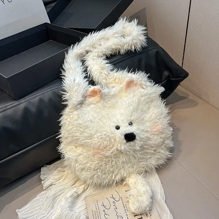 

Autumn/Winter Fashion New Plush Single Shoulder Bags With Cartoon Appearance Design For Small Dogs Fashionable Women Bag Trendy