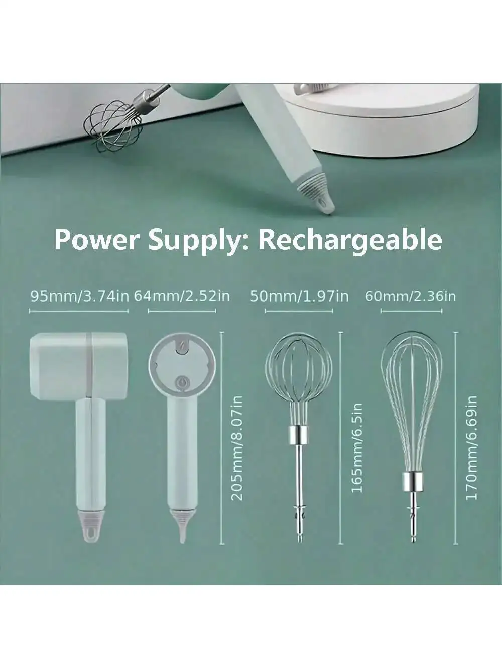 1 коробка USB перезаряжаемая беспроводная взбивалка для яиц с 2 стержнями для перемешивания, бытовой мини-автоматический венчик для крема, ручная смесь для выпечки тортов