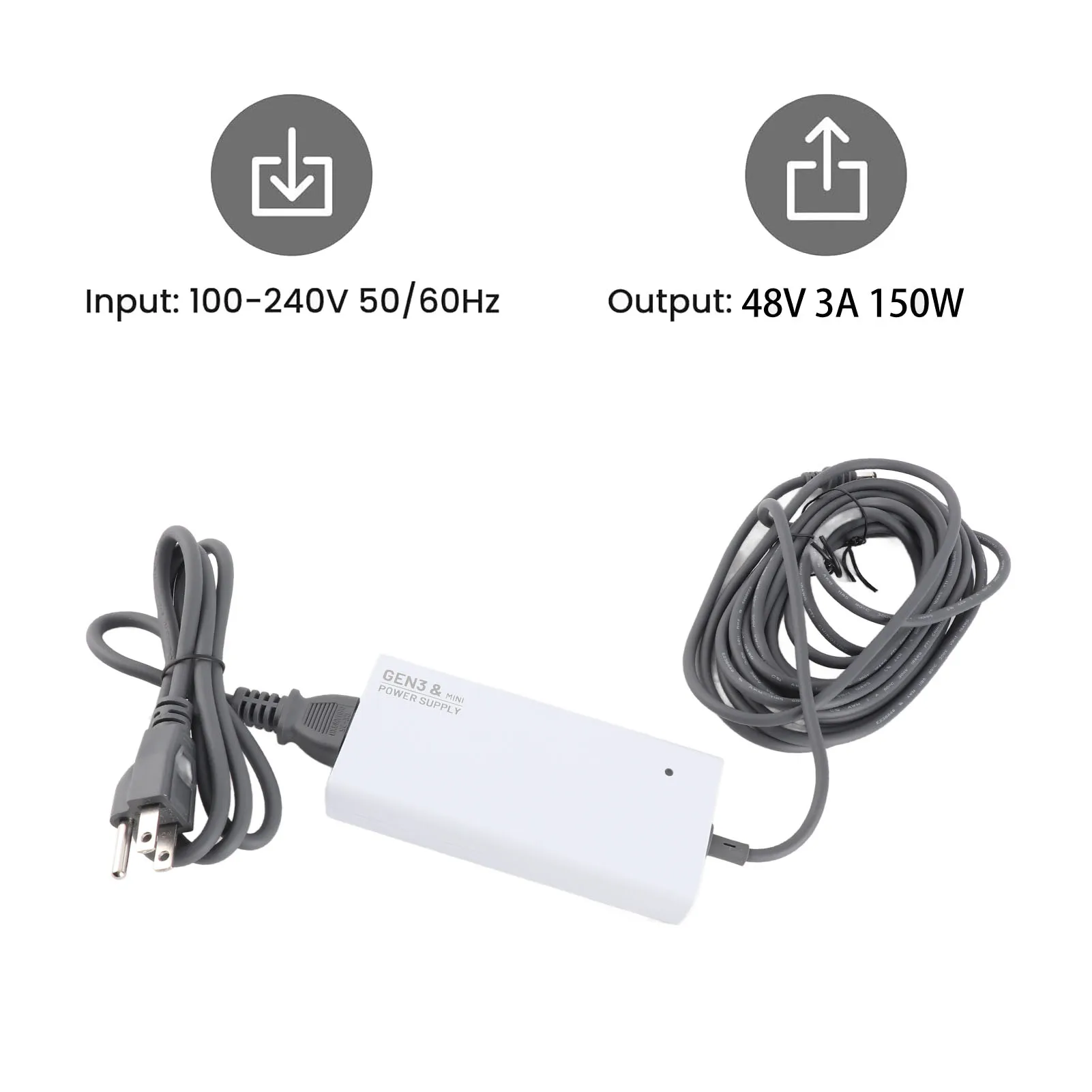 

144W Power Supply for Gen 3 and for Mini Device Adapter Charger 2.0A Input 48V 3.0A Output 16.4FT DC Cord 3.3FT AC Cord