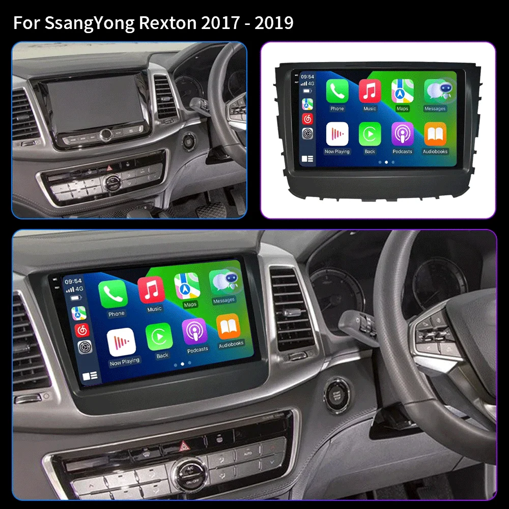 Android15 Carplay Auto لـ Ssangyong Rexton Musso 2018 2019 الوسائط المتعددة الملاحة راديو السيارة مشغل رئيس وحدة GPS WIFI + 4G ستيريو #2