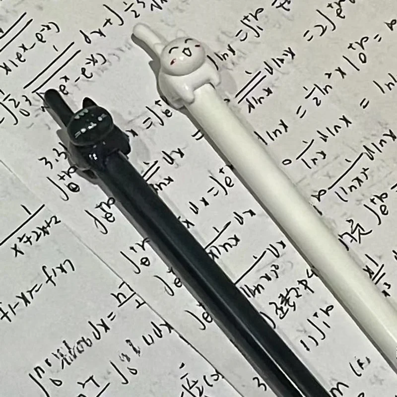 Fun To Press Cut Kugelschreiber, 0,5 mm, feine Spitze, schnell trocknend, niedliches Katzen-Enthusiasten-Schreibwaren, Schreibwaren für Schule und Büro