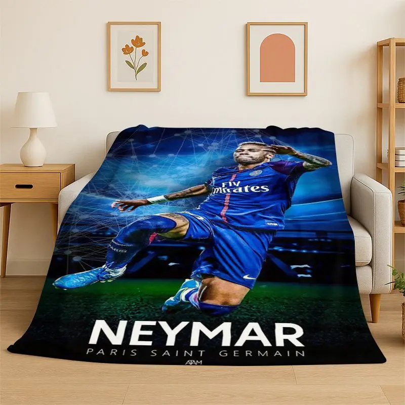 Football N-Neymar Sport Star Soft Flannel Throw Blanket,Cozy Blanket for Bed,Couch,Sofa,Bedroom,Living Room,Travel,Picnic
