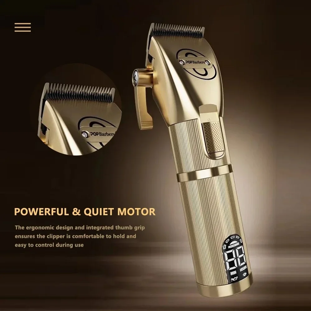 Professional Hair Clippers POP Barbers P800 Hair Trimmer Oil Head Haircut Electric Golden Carving Scissors Electric Shaver