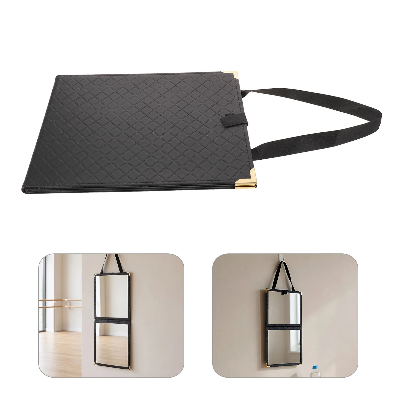 25.2x11.4in Acrylic Hanging Foldable Mirror Rectangular Shatterproof Lightweight Wall Mirror for Dance Practice Travel Dressing