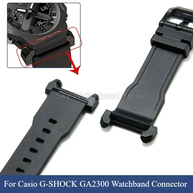 Full Wrap Split Resin Connector Watch Accessories for Casio G-SHOCK GA2300 24mm Non Scratch Black White Gray Watchband Converter