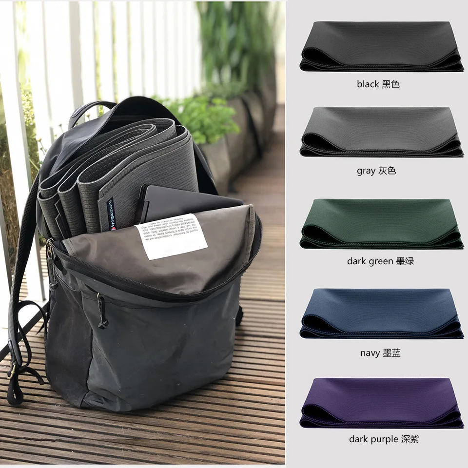 Esterilla de yoga plegable ultrafina para viajes, portátil para exteriores, con tapete para el suelo, ligera y resistente al desgaste, tapete de fitness.