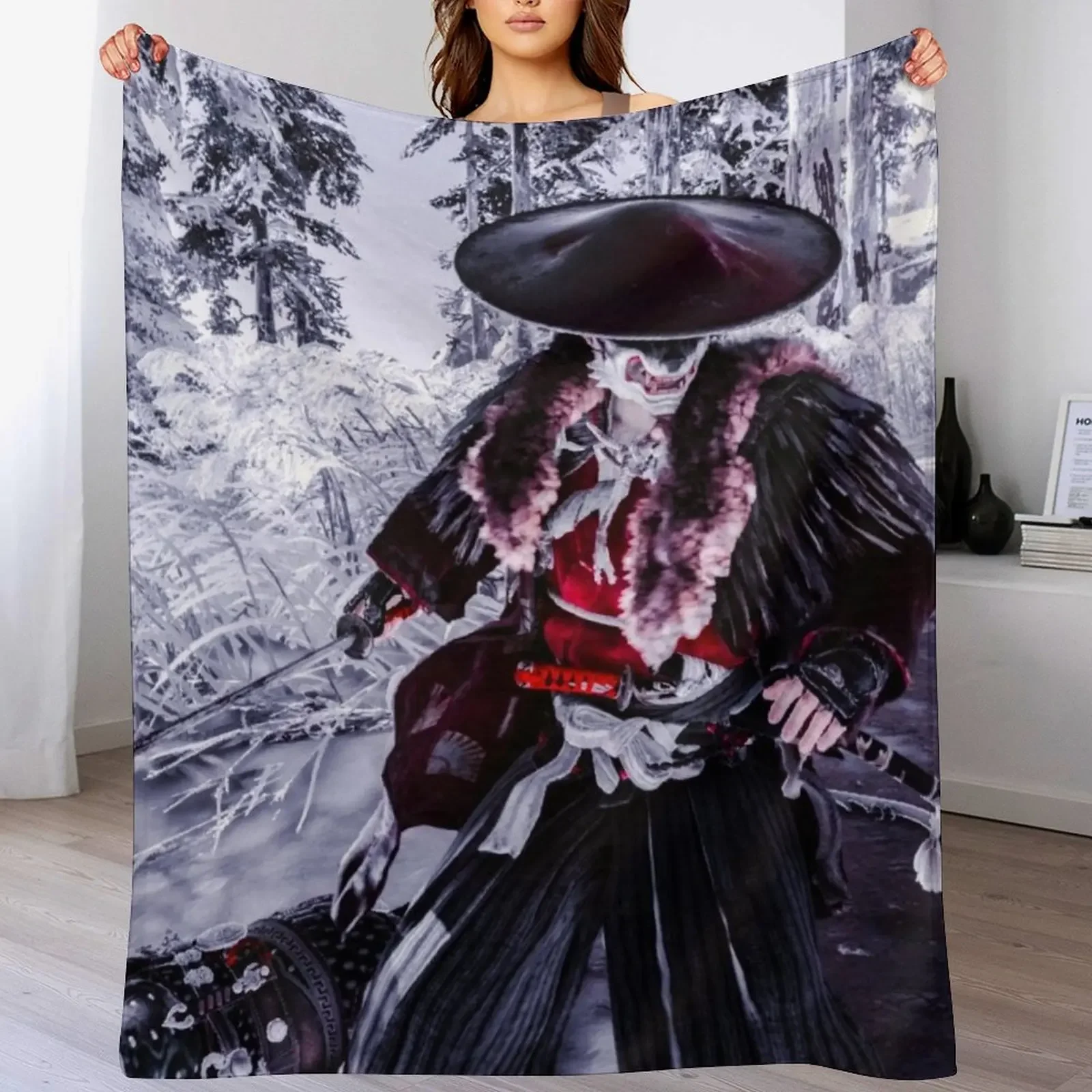 New The Werewolf Ronin Throw Blanket funny gift blankets and throws manga Weighted Blankets