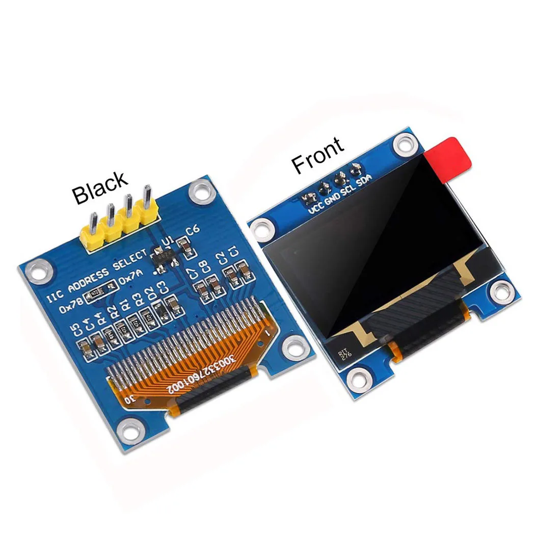 0.96 ''OLED وحدة عرض 12864 128x64 بكسل LCD أصفر أزرق SSD1306 لوحة للقيادة I2C المسلسل 0.96 بوصة IIC رقاقة عرض المجلس