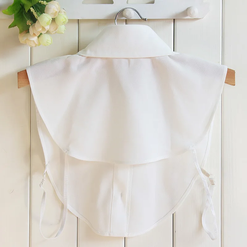 Fake  Korean Version Fashionable Versatile Autumn And Winter Style Rhinestone Nail Bead Chiffon Shirt Collar