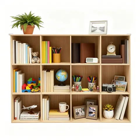 Floor-standing, Wall-mounted Modular Shelving Unit, 12-Cube Storage Shelf Bookcase, Floor 3-Tier Storage Cabinet (120*30*90cm), Fits for Home Library