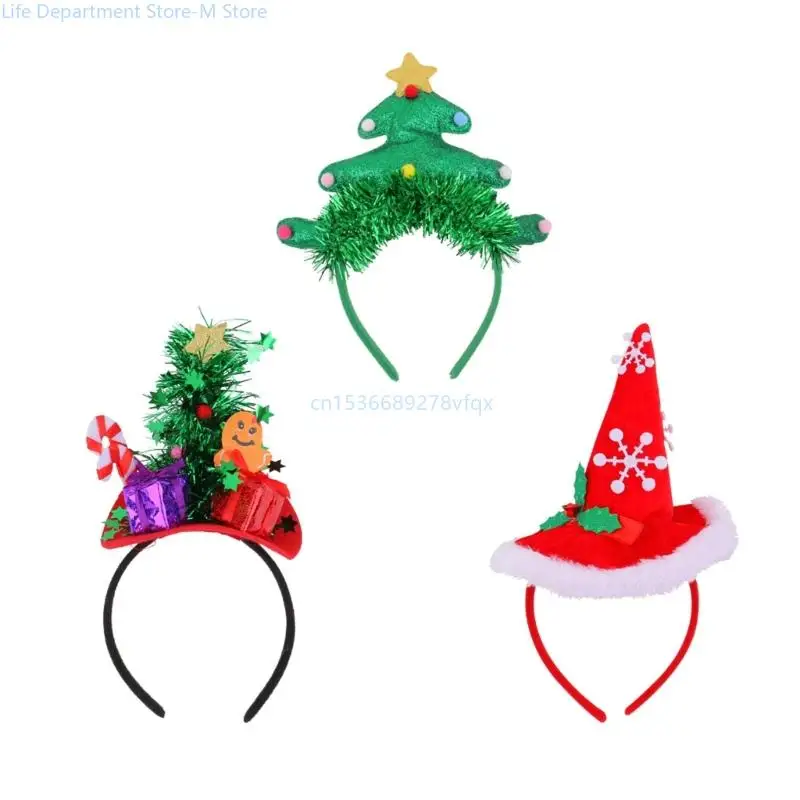 

Set of 4 Christmas Party Headbands Adjustable Size Headwear for Kids and Adults