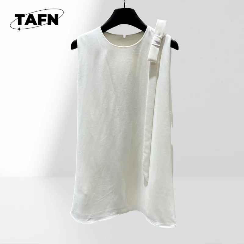 Mouwloze capejurk met strik, casual geruite rok – preppy stijl voor school- en dagelijks gebruik, dag-tot-nacht-outfits AG307