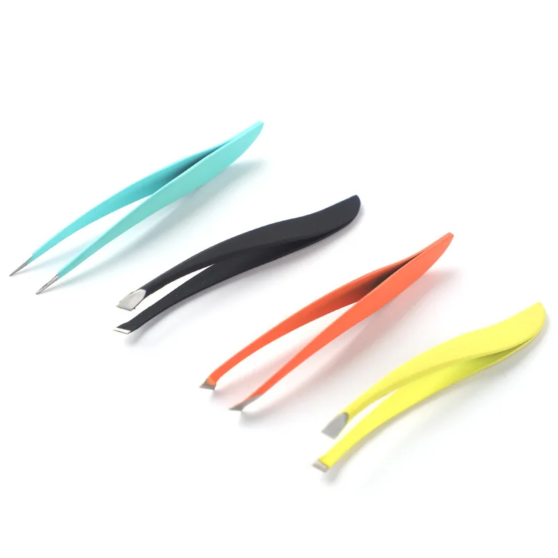 1-4 pcs Colorful New Arrival Professional Stainless Steel Tweezer Eyebrow Face Nose Hair Clip Remover Tool Banana Clip