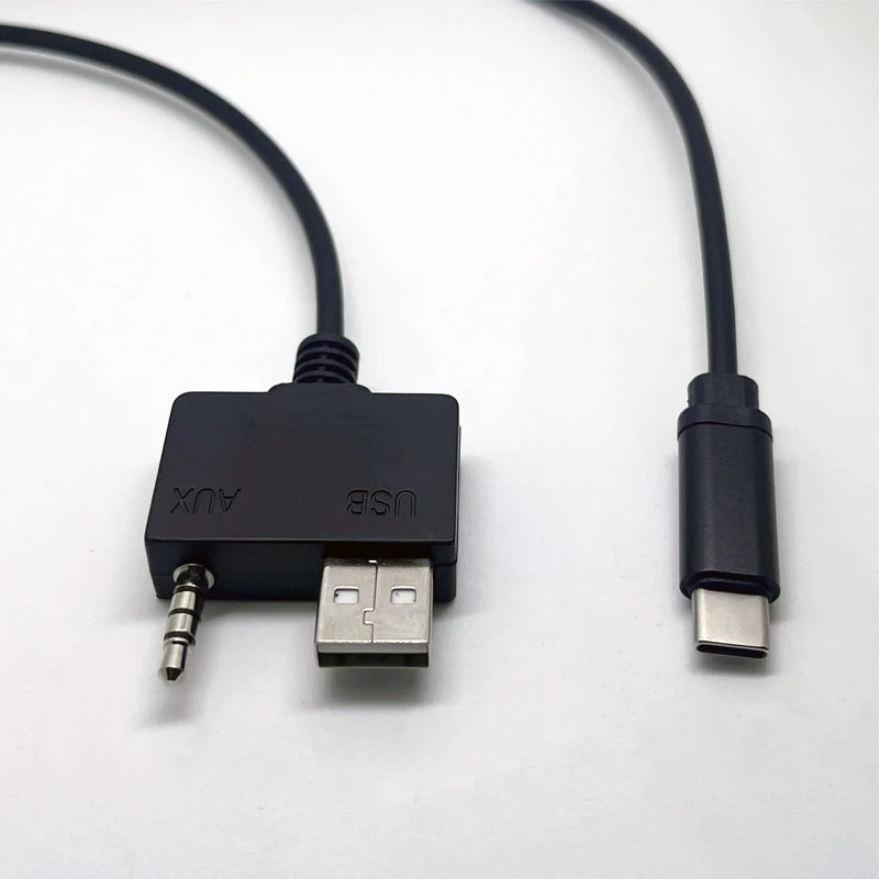 AUX Adapter Cable for Kia Hyundai for iPhone 15 iPad USB-C 3.5mm Jack 1Meters Connecting Charging Lead Car Audio Music Interface
