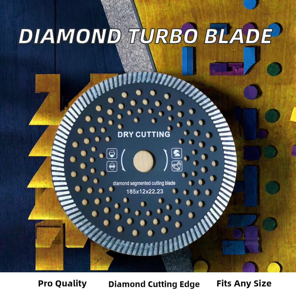 105/115/125/150/180/230mm Turbo Blade Tiles Multi Holes Granite Cutting Disc Wheel Customized OEM Hot Pressed-HDF