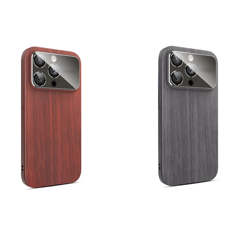 حافظة صلبة من الخشب لهاتف آيفون 15 لهاتف آيفون 15، غطاء مغناطيسي مقاوم للصدمات، متين وسهل الاستخدام، حبوب الجوز