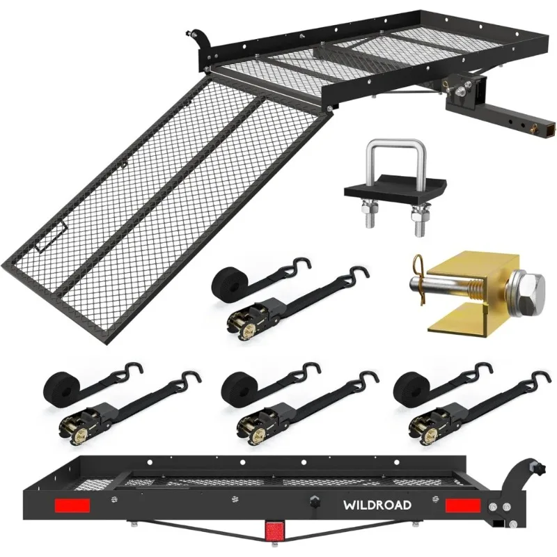 وصلة حامل البضائع مع منحدر قابل للطي 50x29x4 500 رطل الصلب التنقل سكوتر كرسي متحرك الناقل لاستقبال 2 بوصة مع