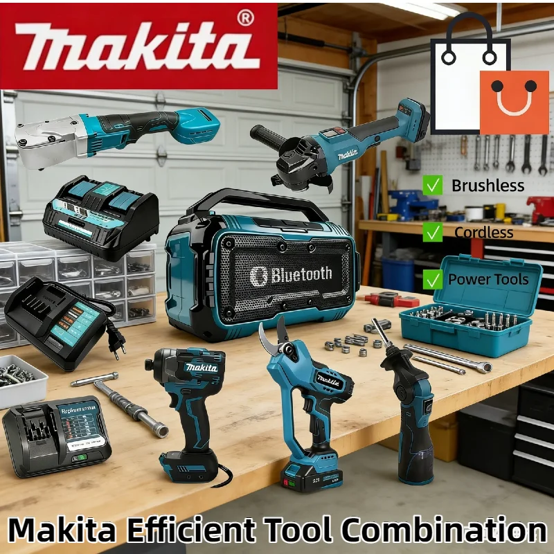 

Makita Gun Cutting Machine Set 18V Brushless Grinder Butter Gun And Including various accessories for the charger