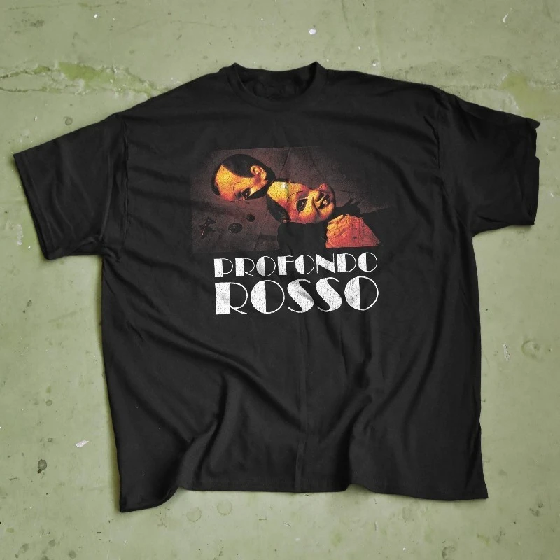 Camiseta Profondo Rosso - Camiseta vintage de película de terror italiana, camiseta de verano unisex, camiseta de algodón holgada y transpirable