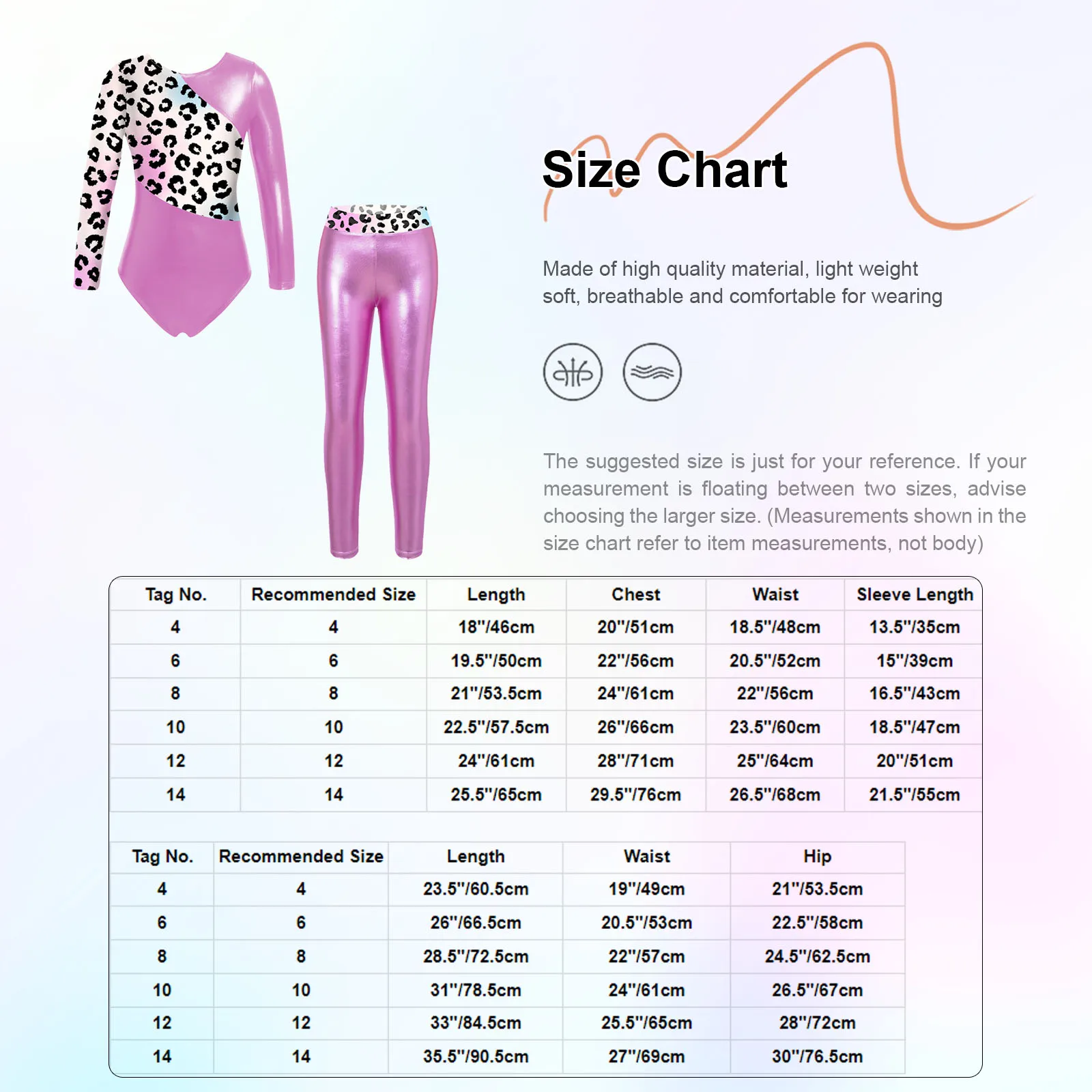 Kids Girls Ballet Dance Gymnastics Leotard Outfit Shiny Long Sleeve Leotard+Leggings Set for Yoga Workout Figure Skating Costume