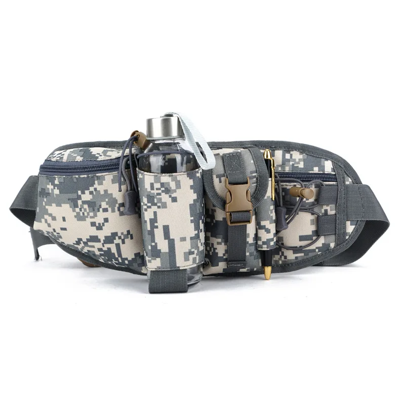 Nylon multi-purpose wear-resistant sports waist bag, men's water-repellent tactical camouflage cycling crossbody chest bag