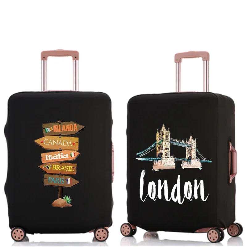 

Luggage Cover Tourist Attraction Print Elastic Luggage Protective Cover Suitcase Scratch Resistant 18-32 Size Protective Case