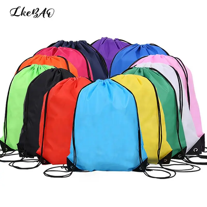 Men Women Waterproof Foldable Gym Bag Bundle Pocket Fitness Backpack Drawstring Shop Pocket Hiking Camping Swimming Sports Bags