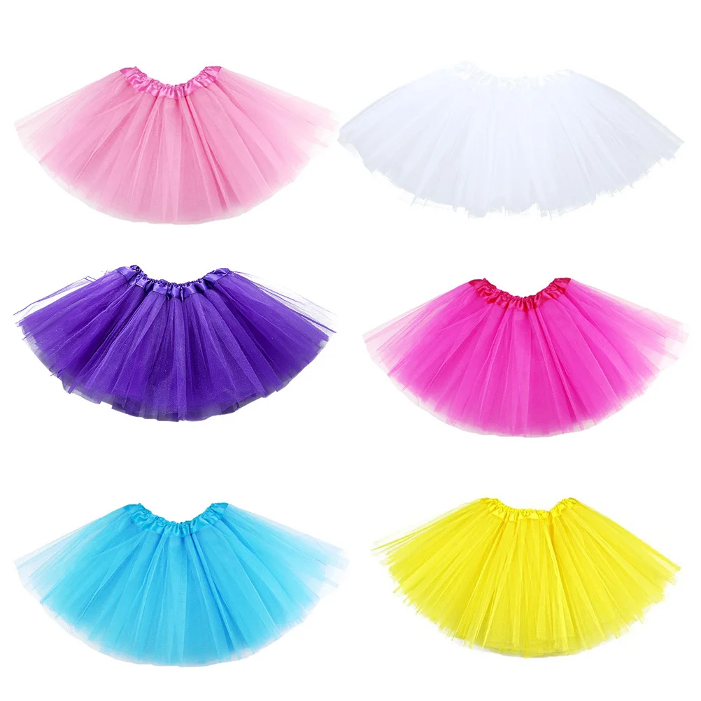 Jupe d'entraînement de Ballet pour enfants, 6 pièces, Tutu en mousseline de soie, enveloppe de danse, Rose, jaune, blanc, Rose, violet foncé, bleu clair, Design élégant