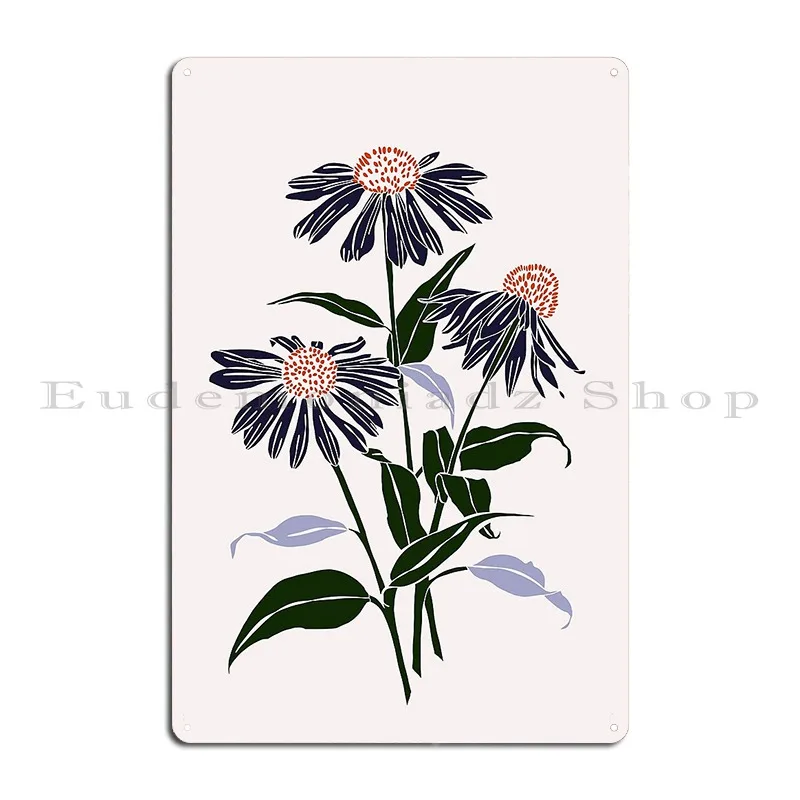 Daisy Flower Illustration Mona Metal Sign PaintingClub Custom Cinema Garage Tin Sign Poster